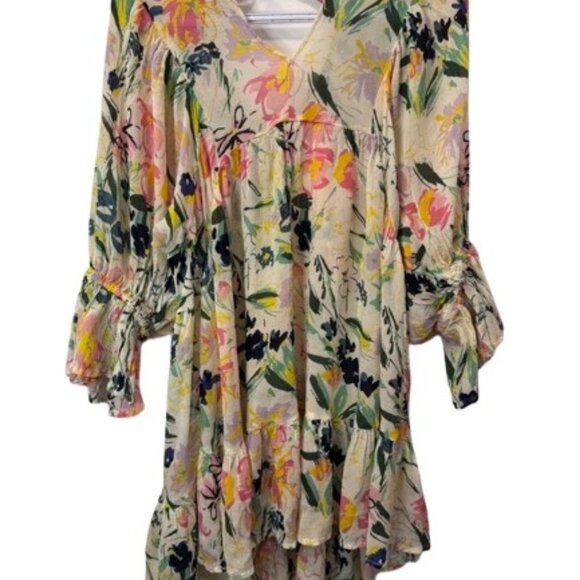 Ted Baker Leyone abstract floral-print crepe coverup dress size L - Picture 6 of 9